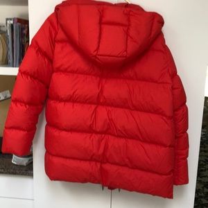 bright red 100 percent down filled jacket
